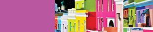 Colorful houses in a city, with a variety of colors and styles. AI generated content