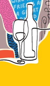 A bottle of wine and a glass of wine are displayed on a table. AI generated content