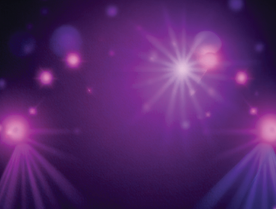 A purple background with a pink and purple light show. The words “Ladies Night" are written in pink. AI generated content