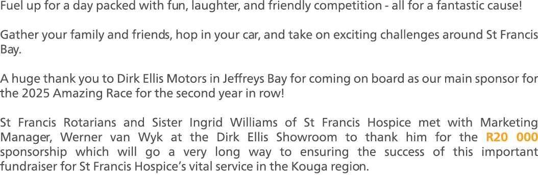 Fuel up for a day packed with fun, laughter, and friendly competition all for a fantastic cause! Gather your family a...